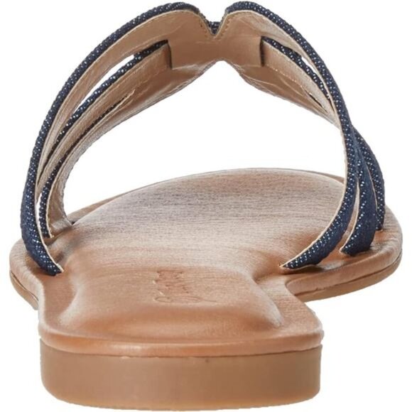 Women's Monika Flat H-Band Slide Sandal, Chic and Stylish, Chambray, Brand New - Picture 3 of 7